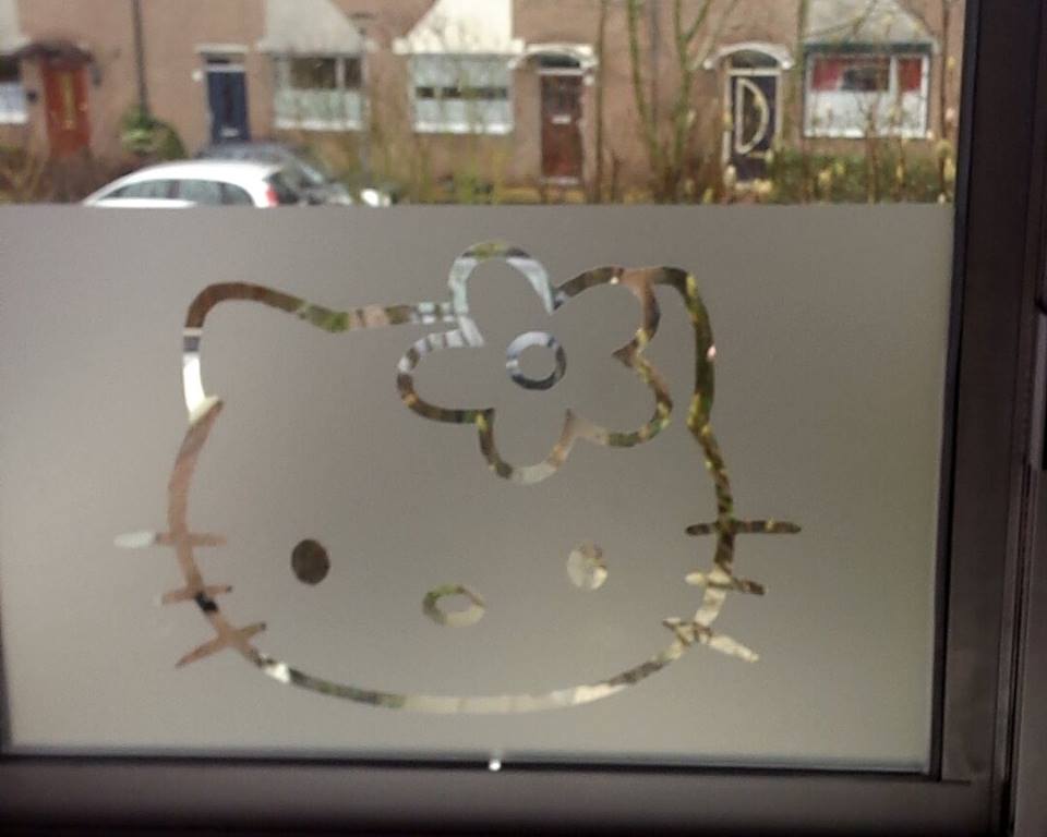 Raamfolie Hello Kitty Hoofd Raamfolie Hello Kitty Hoofd