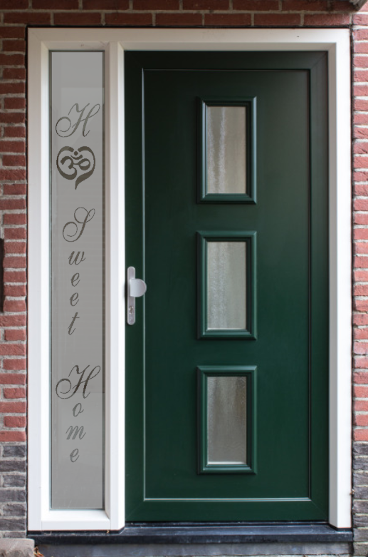 Raamfolie Home Sweet Home Arabisch staand tekst Raamfolie Home Sweet Home Arabisch staand tekst