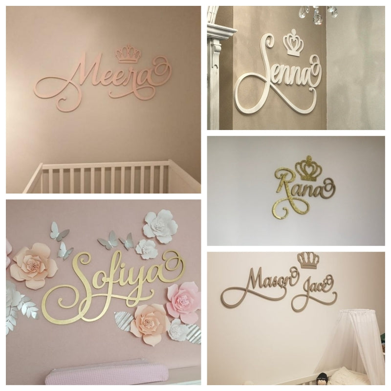 Luxe Houten Kindernaam in verschillende lettertypen Luxe Houten Kindernaam in verschillende lettertypen