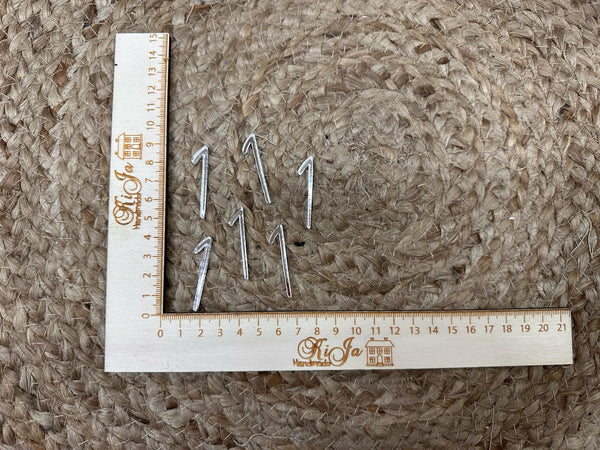 SALE Acryl zilver cijfer 1 (6 stuks)