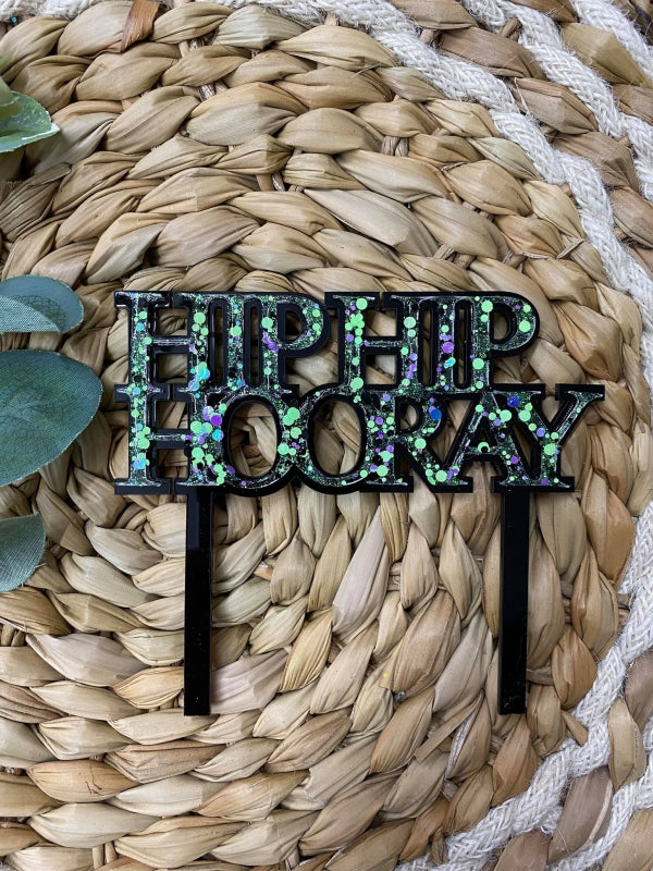 Taarttopper Hip Hip Hooray zwart/groen