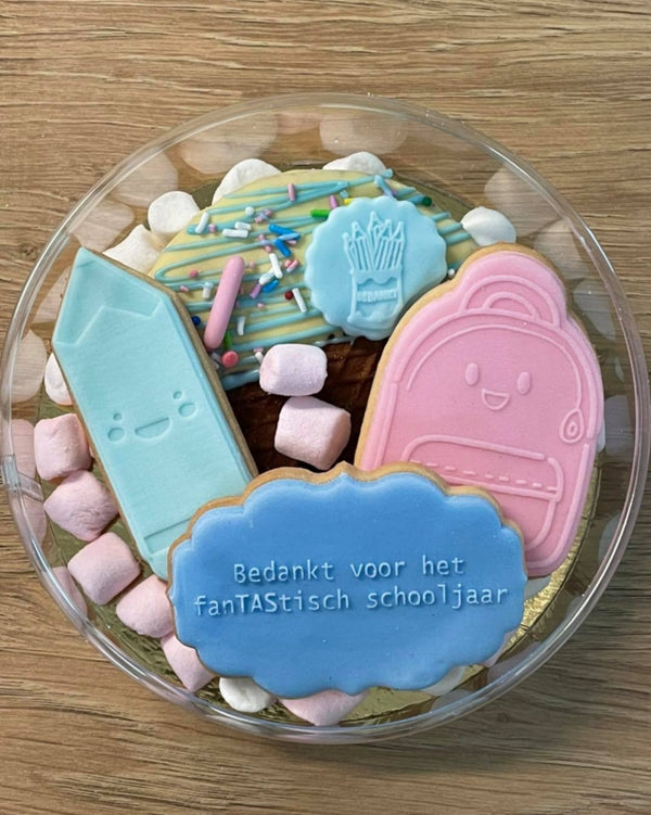 Koek fondant stempel Bedankt voor het fanTAStisch schooljaar