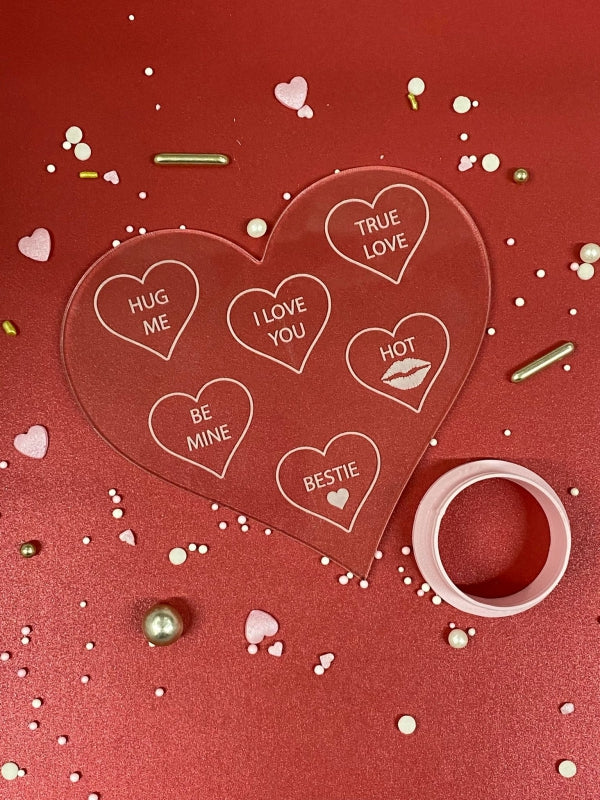 Koek fondant stempel Mini's hart + cutter