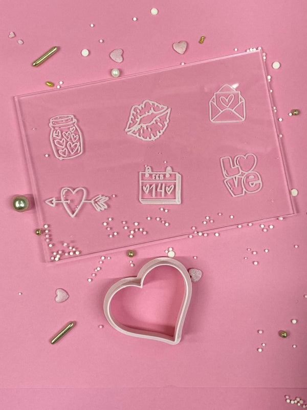 Koek fondant stempel Mini's rechthoek + cutter