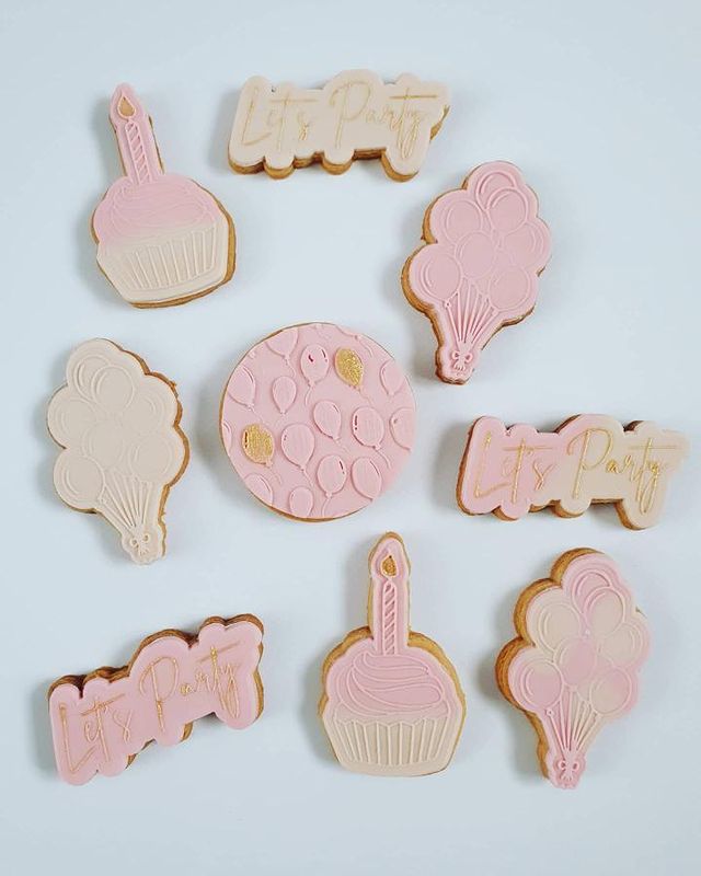 Koek fondant stempel Lets Party