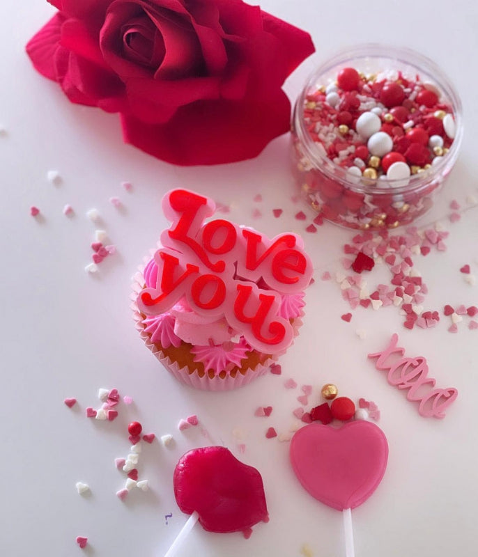 Cupcaketopper Love you 2 kleuren