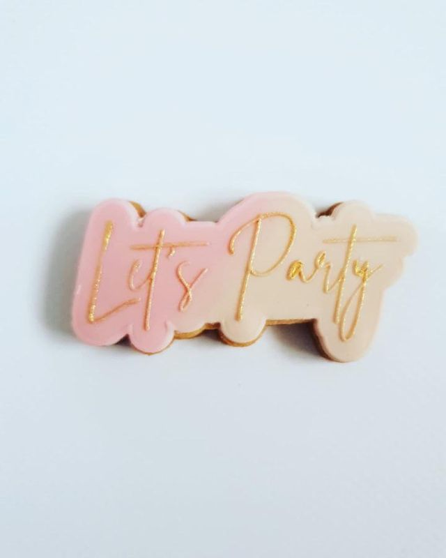 Koek fondant stempel Lets Party