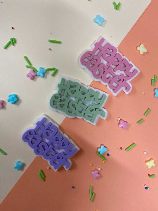 Cupcaketopper Happy easter 2 kleuren