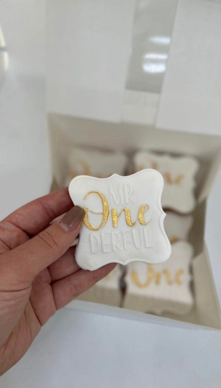Koek fondant stempel Mr one derful