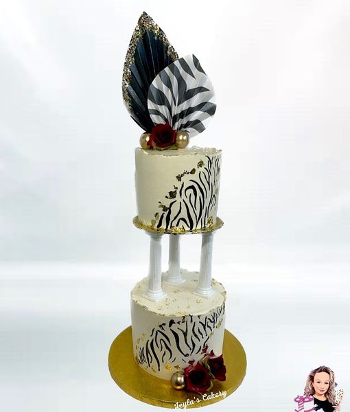 Palm waaier spear met zebra print