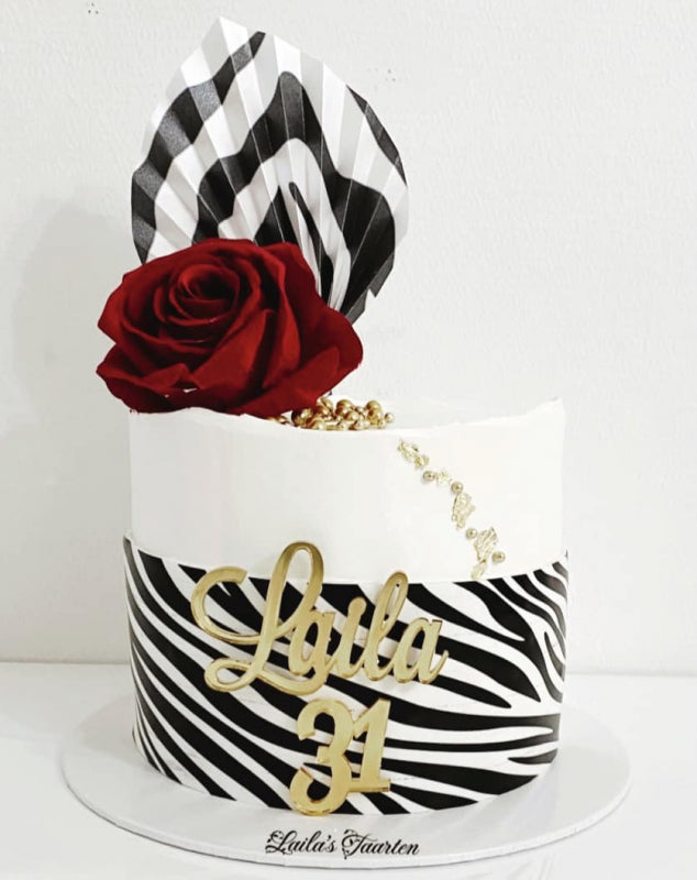 Palm waaier spear met zebra print