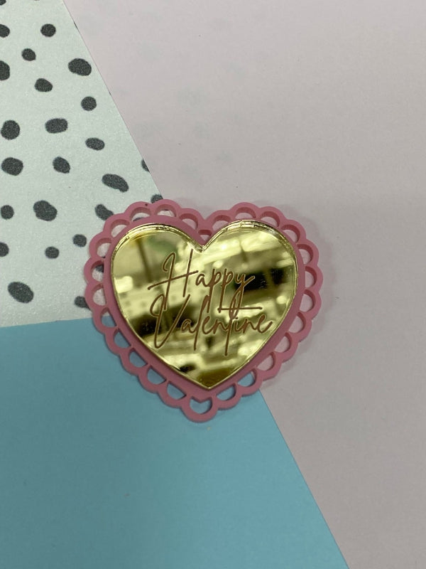 Cupcaketopper Hart kant happy Valentine