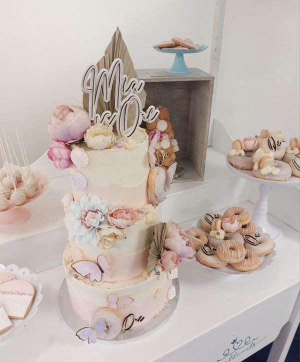 Taarttopper dunne naam 2 kleuren