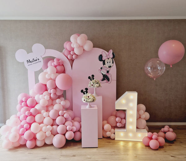 Minnie Mouse roze cut-out decoratie voor feest
