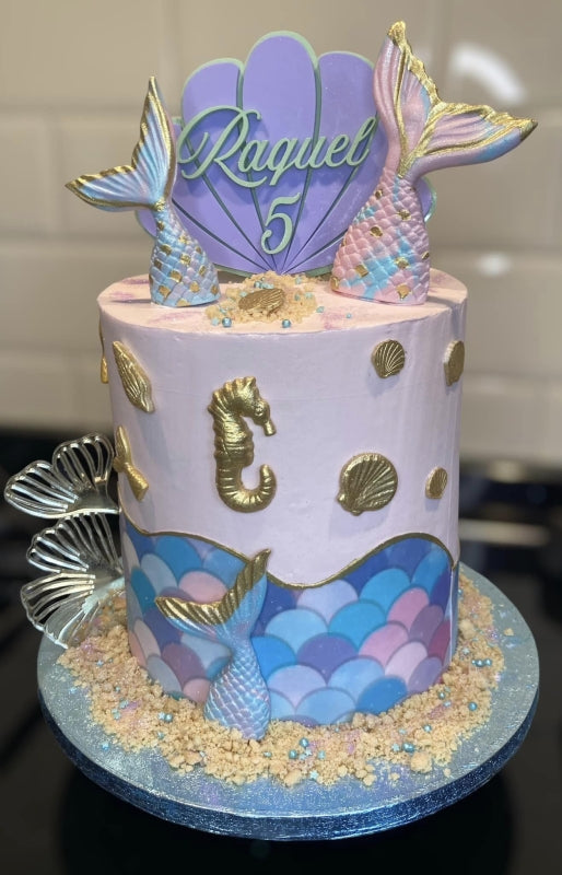 Taarttopper eigen ontwerp Schelp 2 kleuren