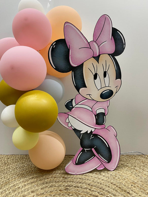 Minnie Mouse roze cut-out decoratie voor feest