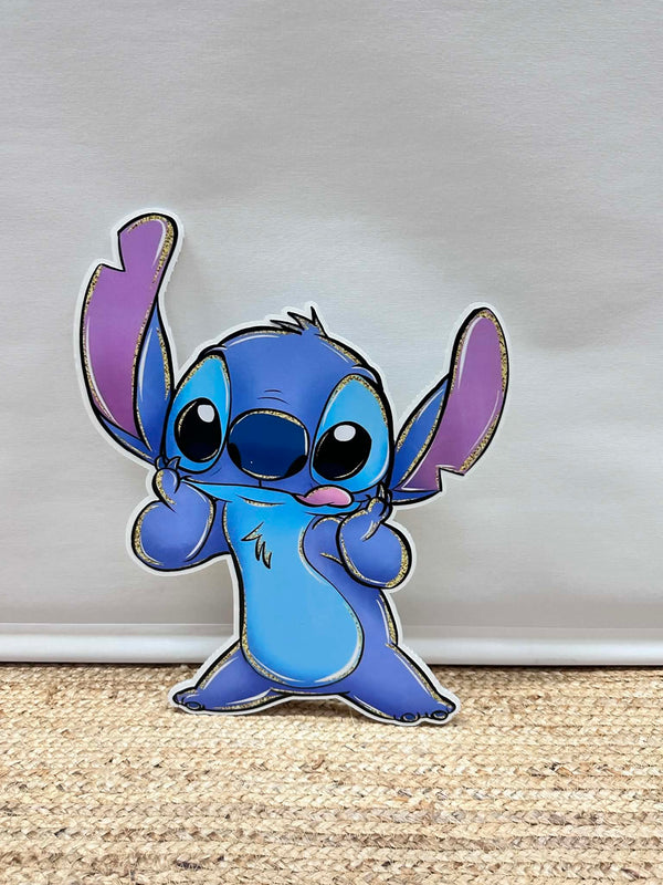 Stitch glitter cut-out decoratie voor feest