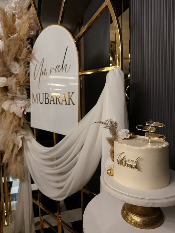 Taarttopper set wegwijzer + Umrah Mubarak