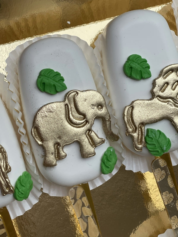 Ijs stokjes jungle dieren print (8 stuks)