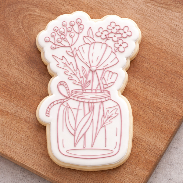 Koek stempel | Fondant embosser | bloemen in pot