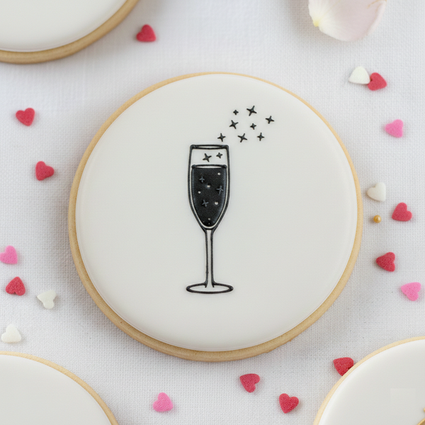 Koek stempel | Fondant embosser | Champagne glas