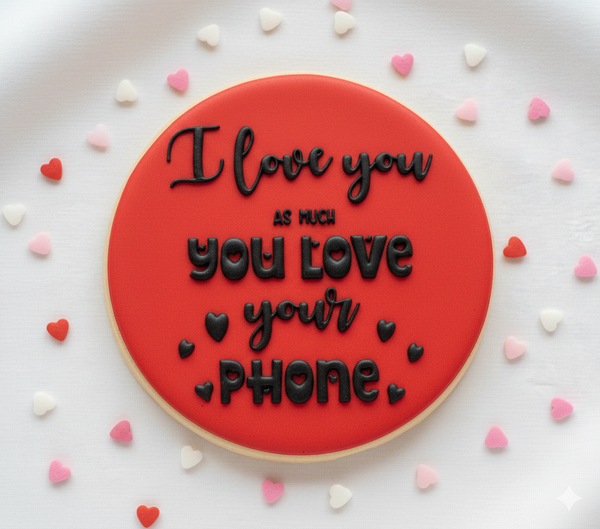 Koek stempel | Fondant embosser | I Love you as much you love your phone