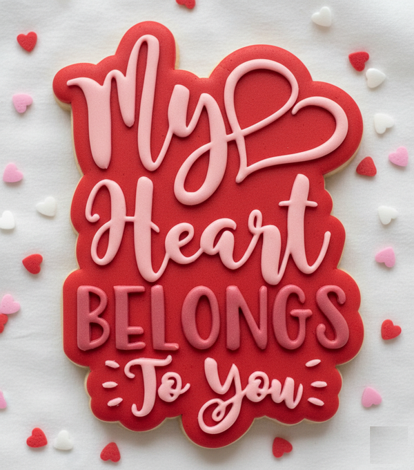Koek stempel | Fondant embosser | My heart belongs to you