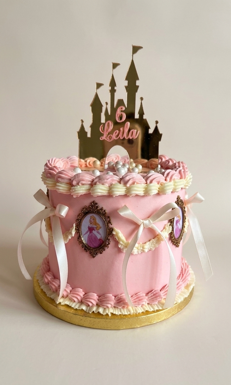 Taarttopper eigen ontwerp Kasteel 2 kleuren