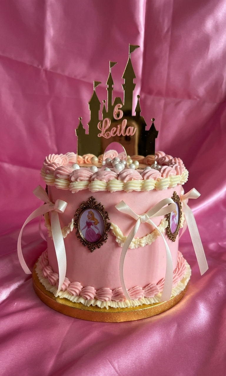 Taarttopper eigen ontwerp Kasteel 2 kleuren