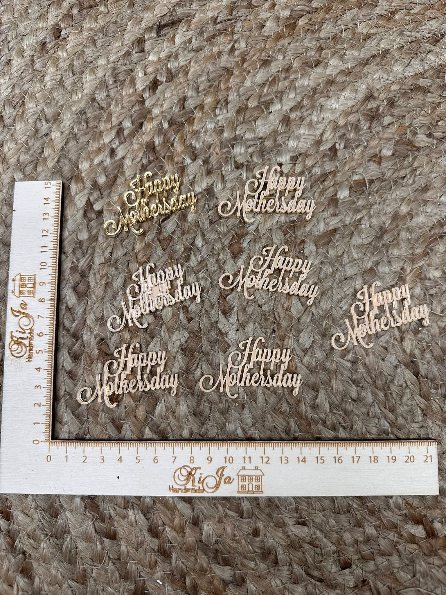 SALE acryl goud happy mothersday (7stuks)