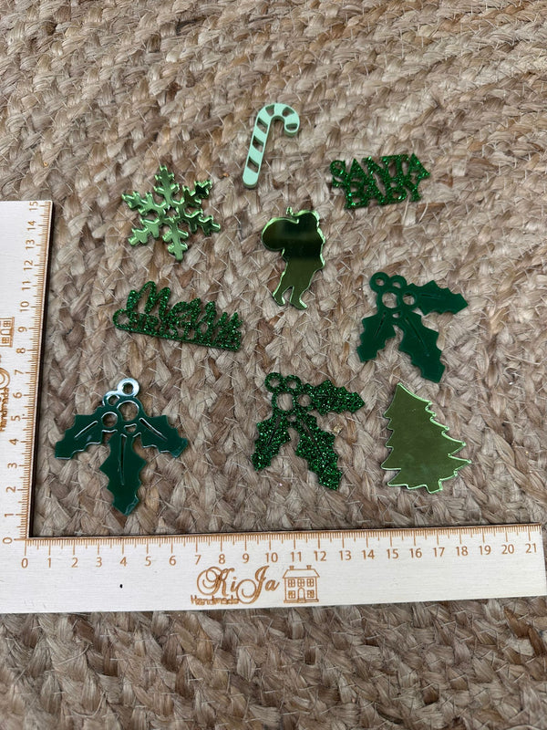 SALE acryl kerst mix (9 stuks)