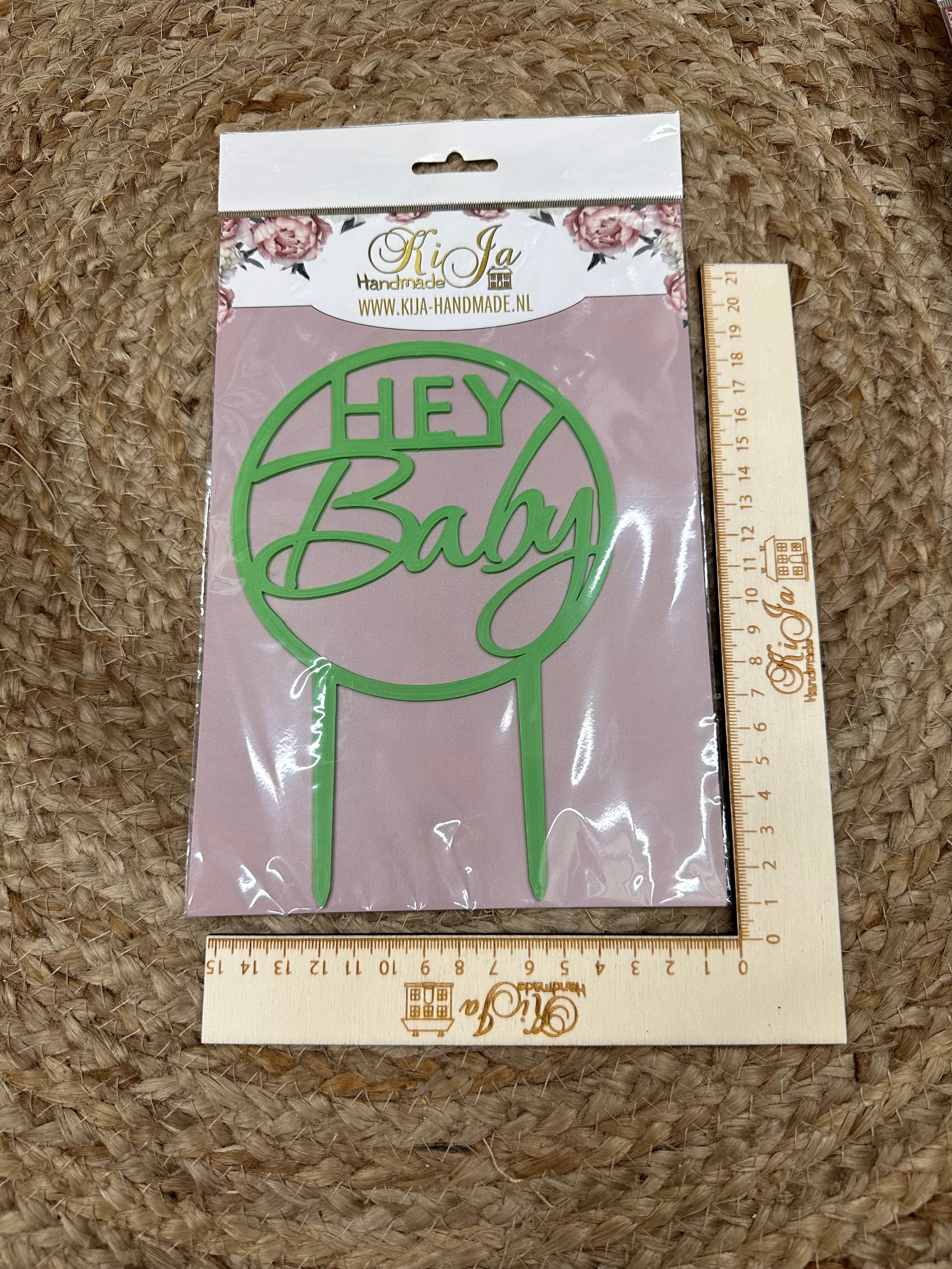 SALE 3d groen print hey baby