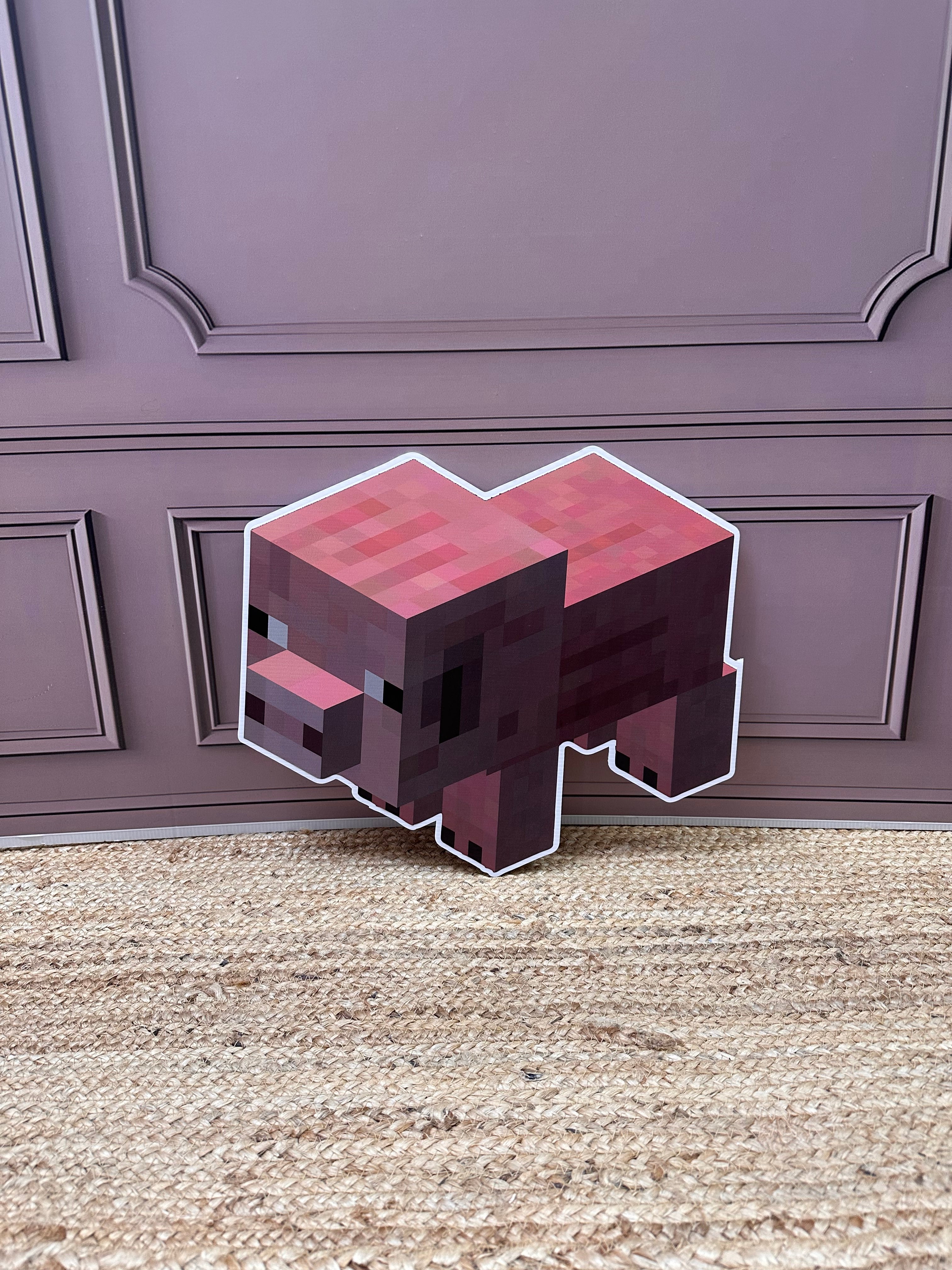 Minecraft varken cut-out decoratie voor feest