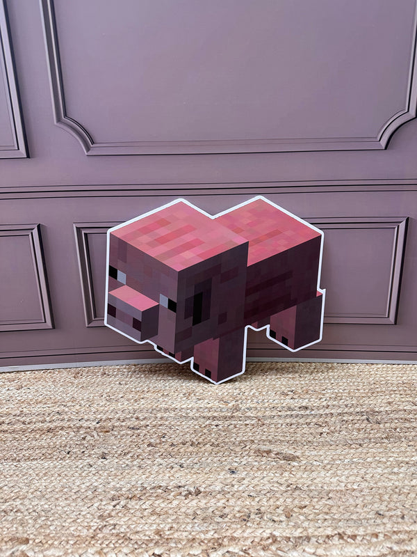 Minecraft varken cut-out decoratie voor feest