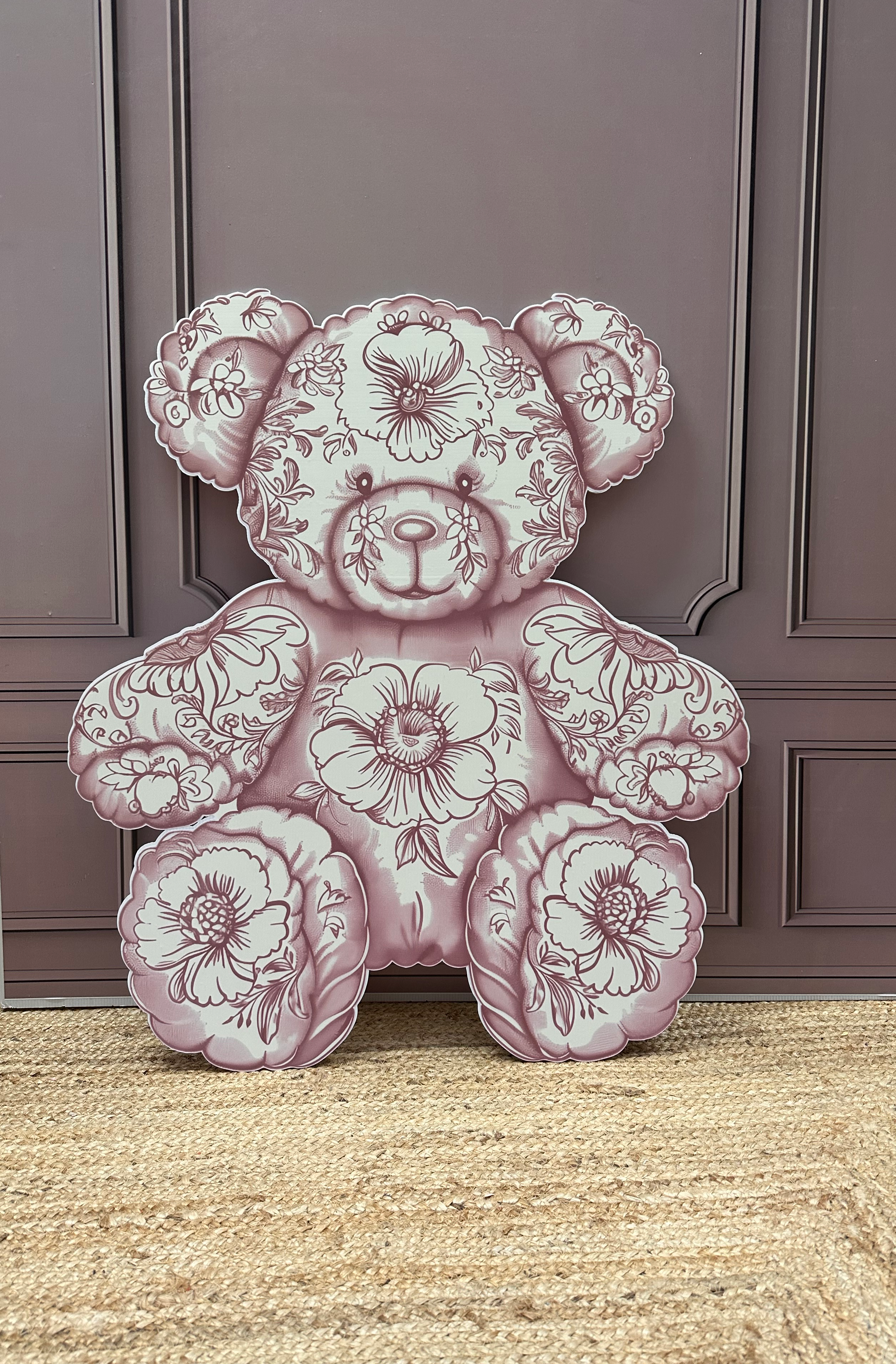 Beer roze Toile cut-out decoratie voor feest