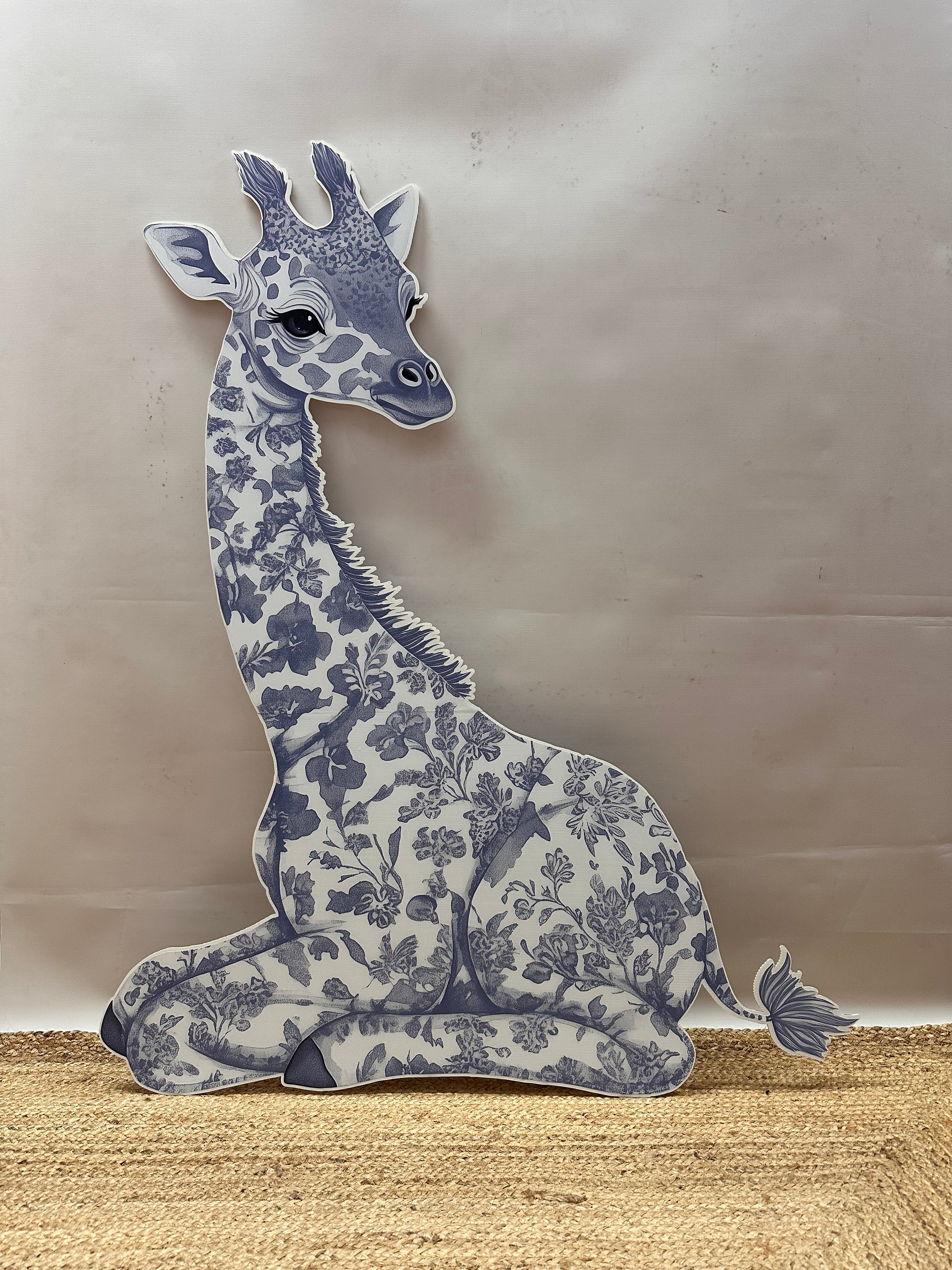Giraf blauw Toile cut-out decoratie voor feest