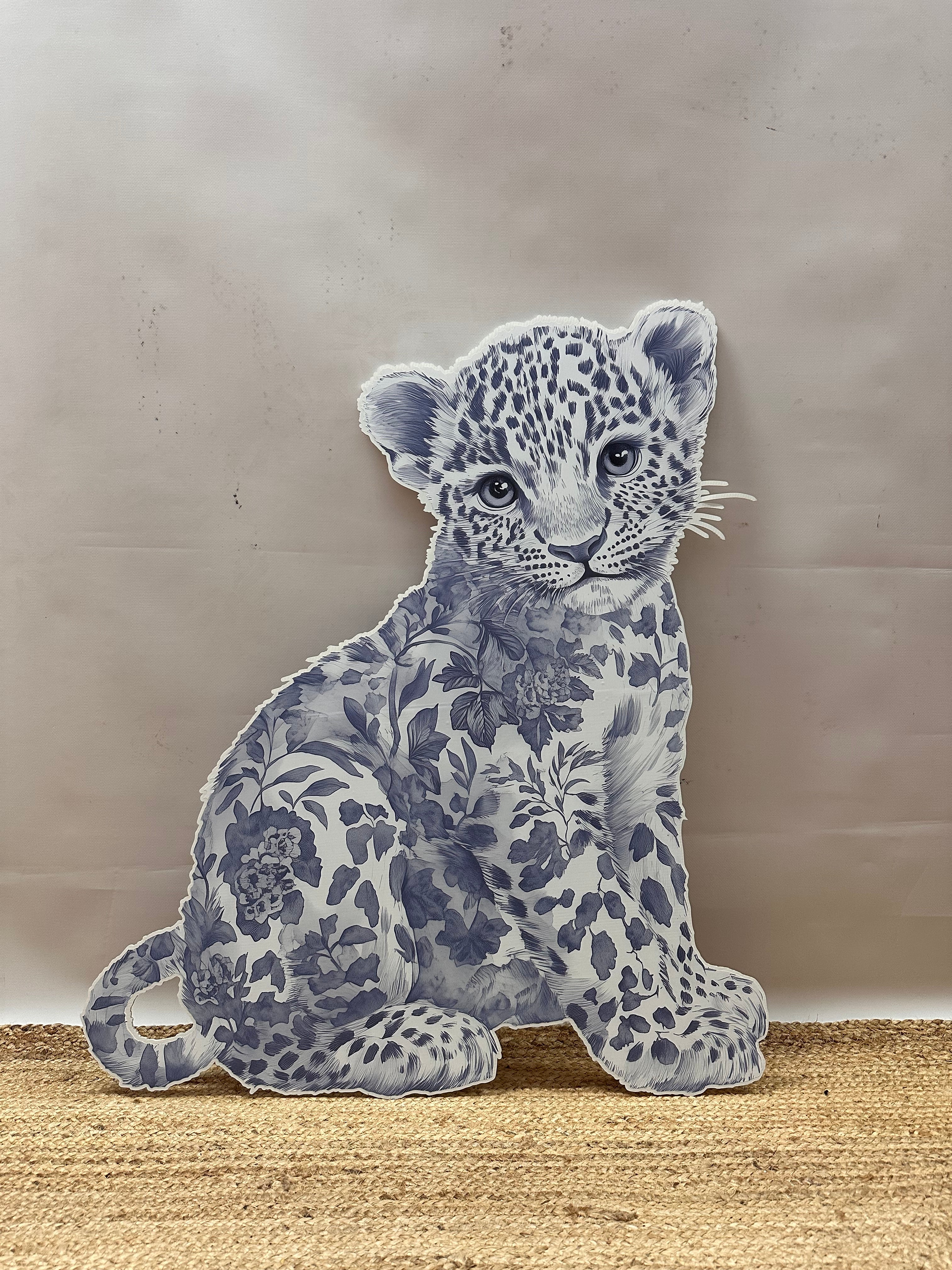 Tijger blauw Toile cut-out decoratie voor feest
