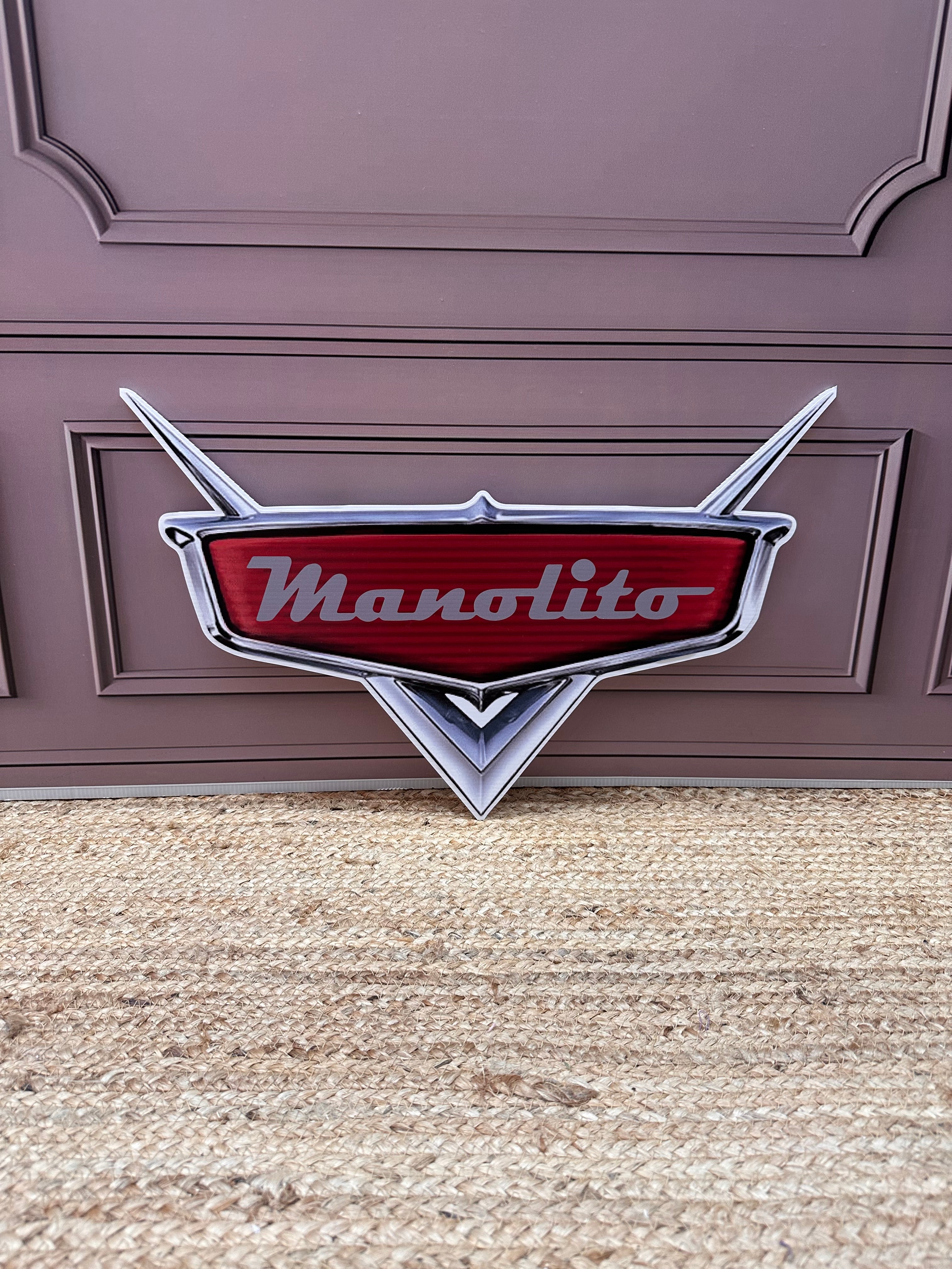 Cars logo met eigen naam cut-out decoratie voor feest