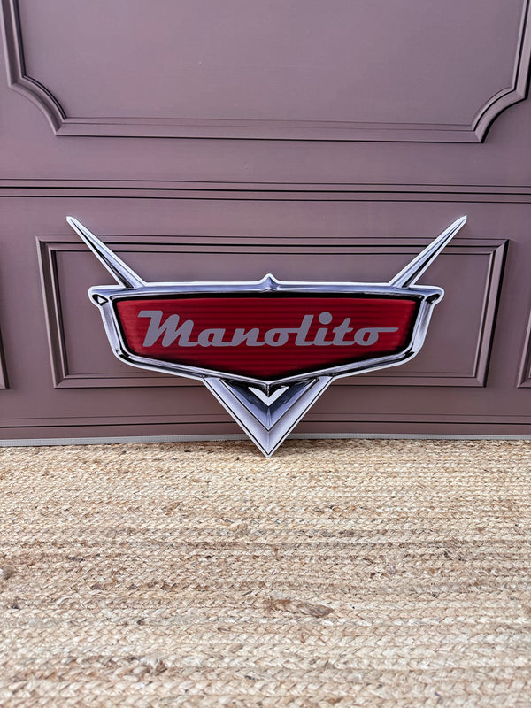Cars logo met eigen naam cut-out decoratie voor feest