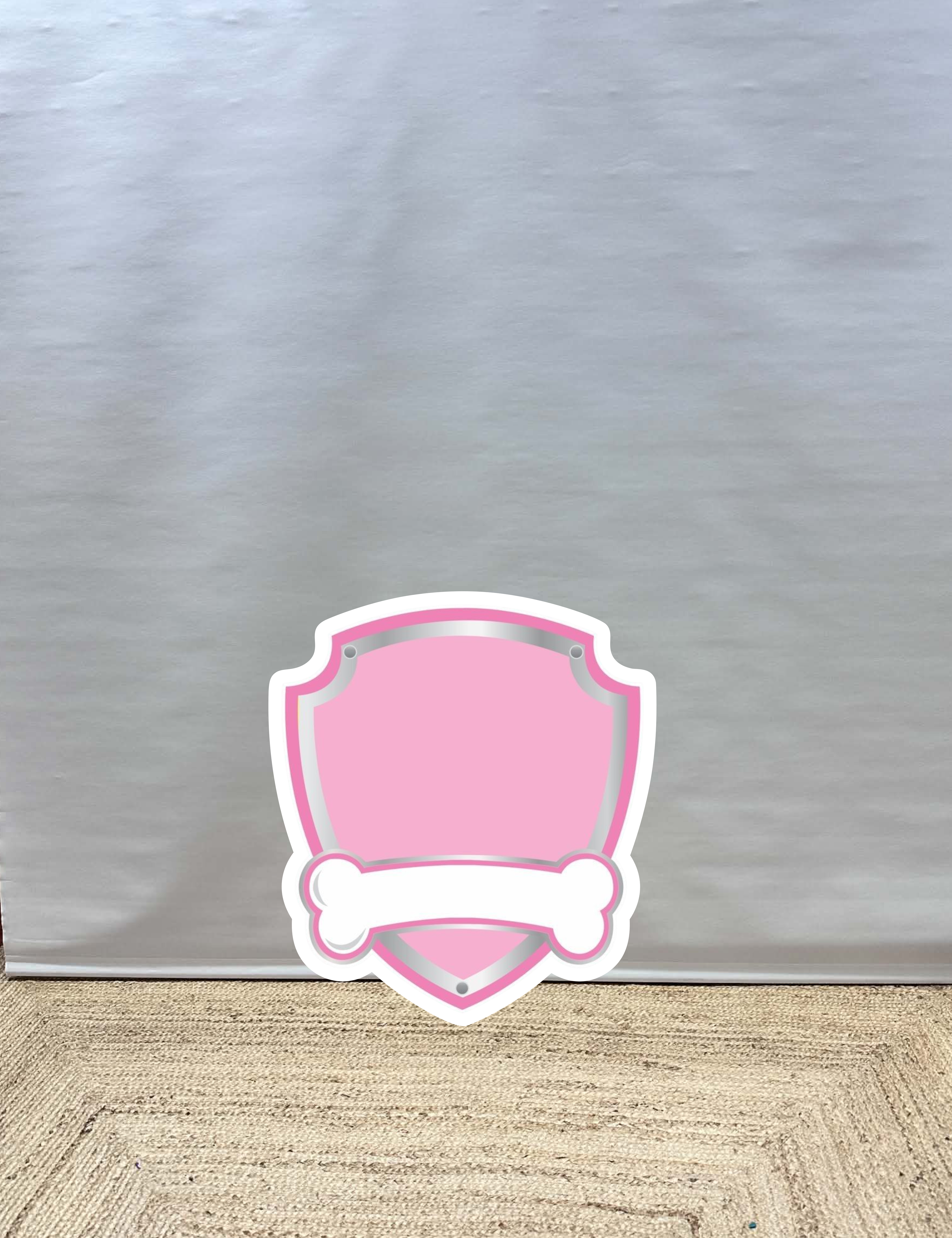 Paw patrol naambord roze cut-out decoratie voor feest