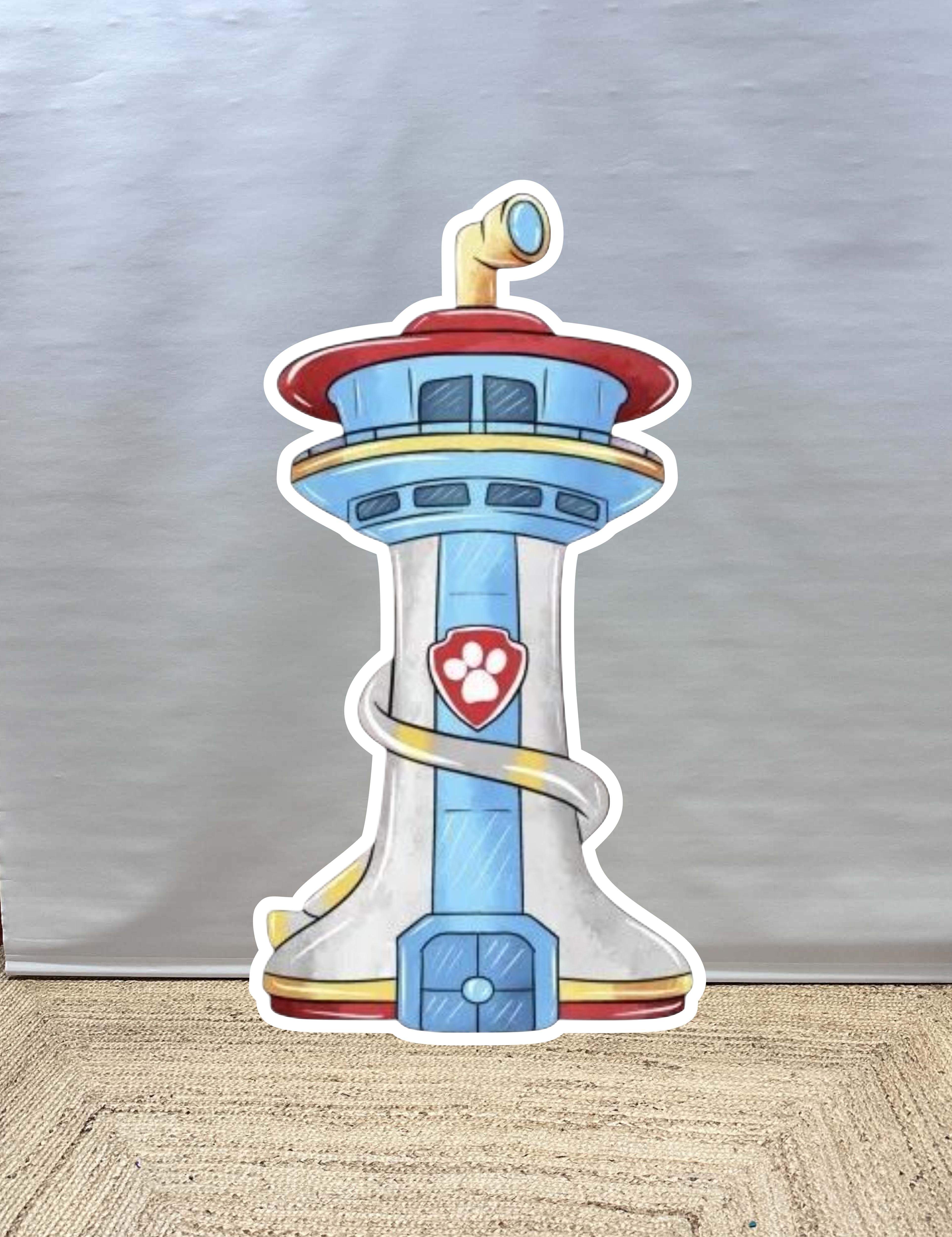 Paw patrol toren blauw cut-out decoratie voor feest
