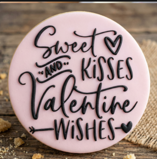 Koek stempel | Fondant embosser | Sweet kisses and valentine wishes