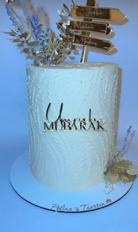 Taarttopper set wegwijzer + Umrah Mubarak