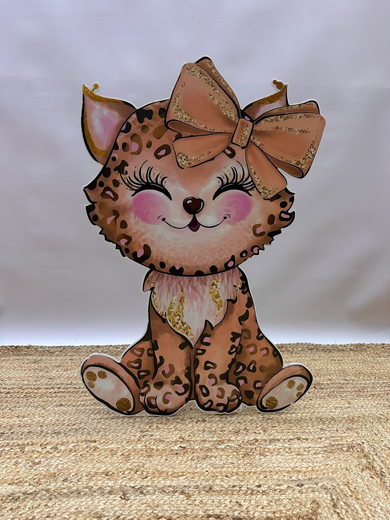 Panter glitter strik cut-out decoratie voor feest