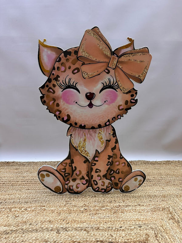 Panter glitter strik cut-out decoratie voor feest