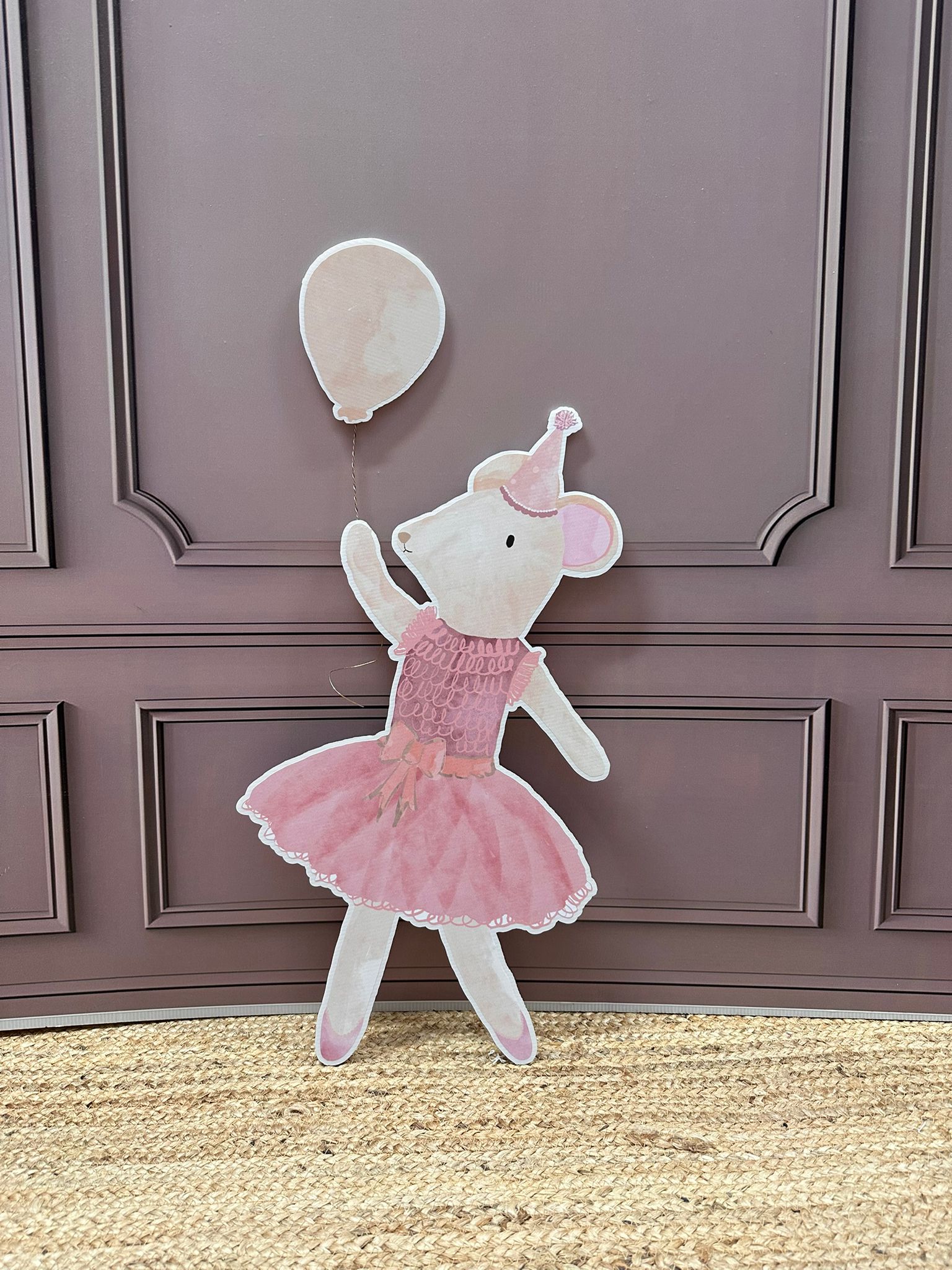 Ballerina muis ballon cut-out decoratie voor feest