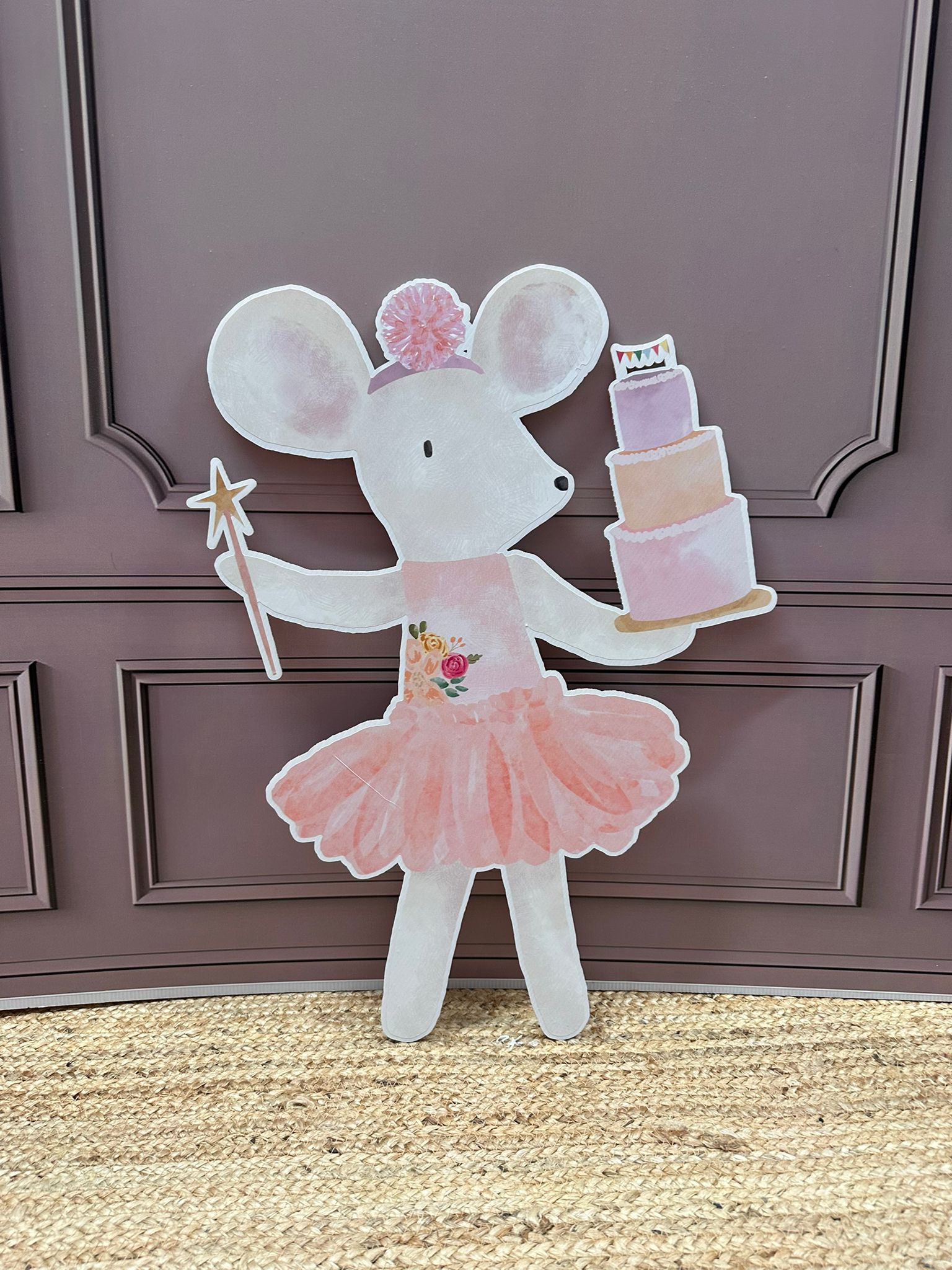Ballerina muis taart cut-out decoratie voor feest