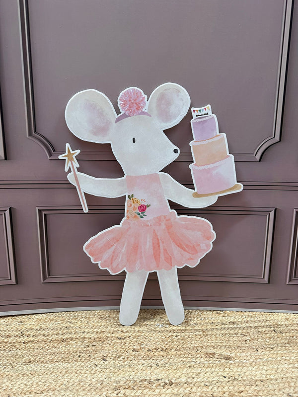 Ballerina muis taart cut-out decoratie voor feest