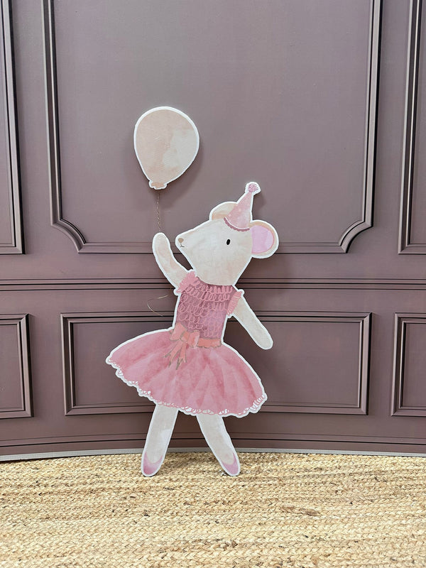 Ballerina muis ballon cut-out decoratie voor feest