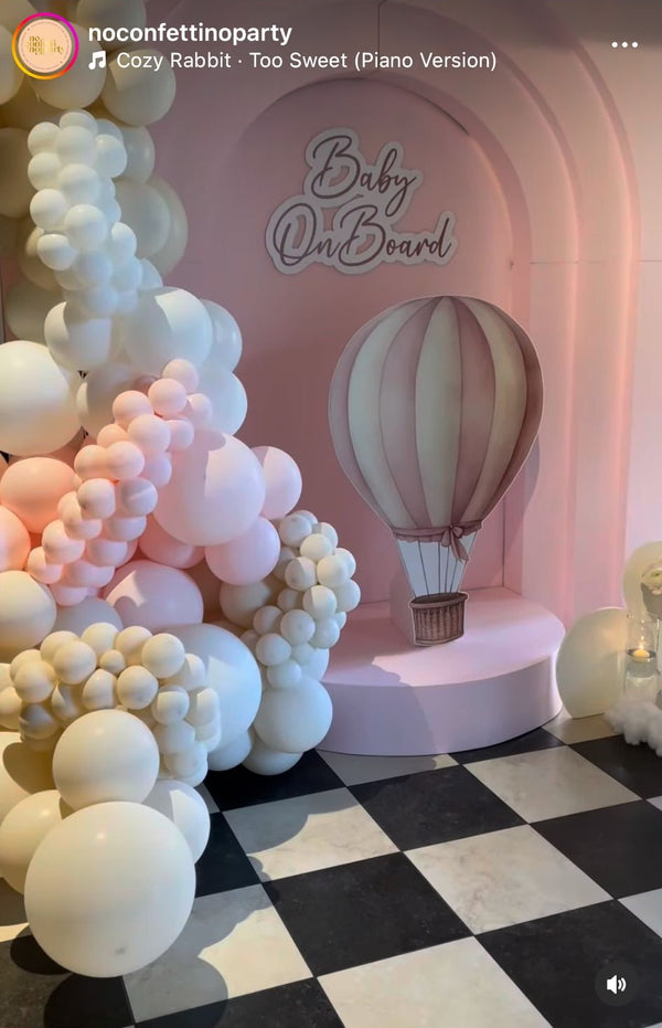 Luchtballon roze cut-out decoratie voor feest